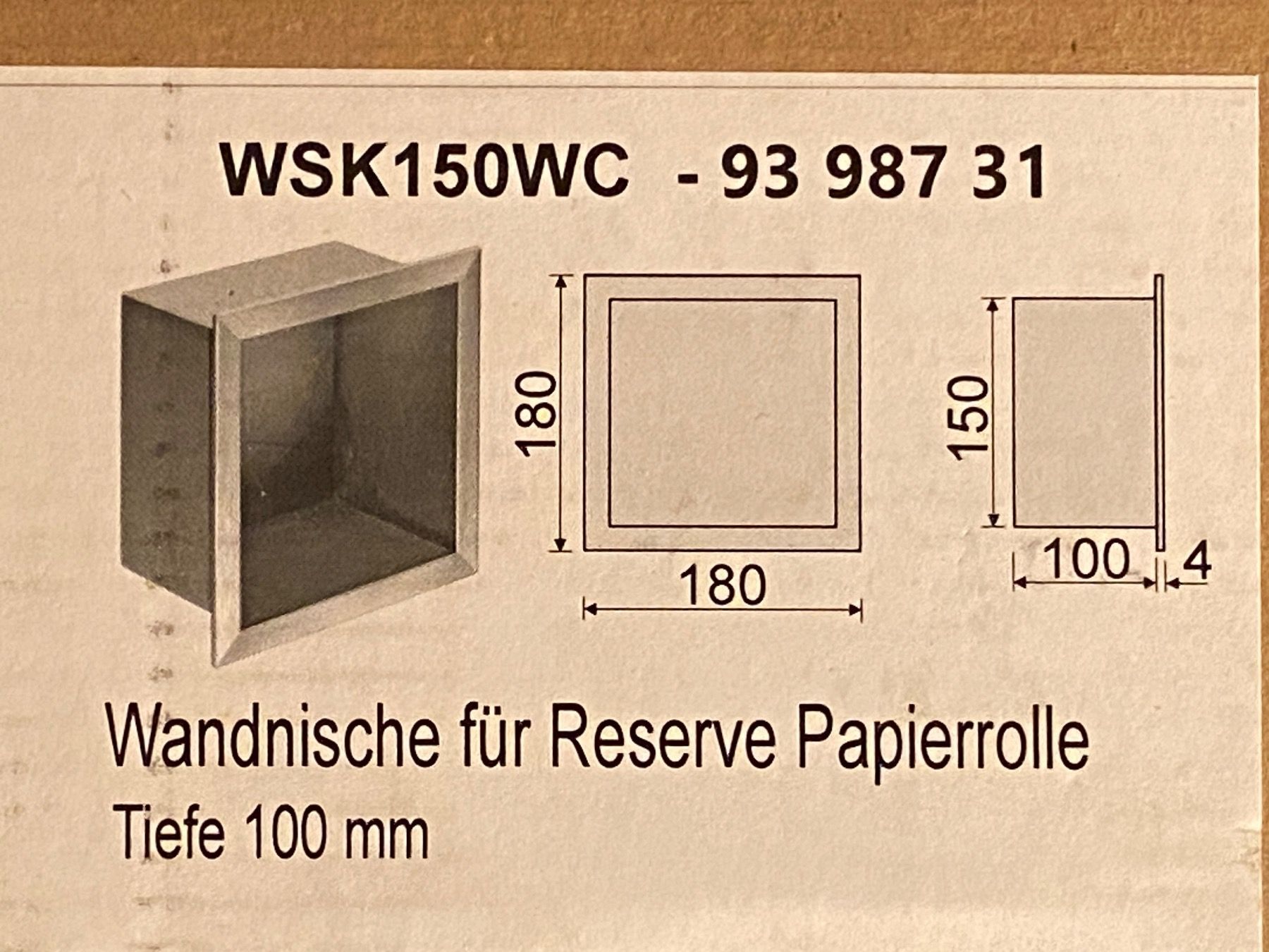 WC: WC-Papierrolle Wandnische – Neu und originalverpackt aus Sutz von Cash900 3