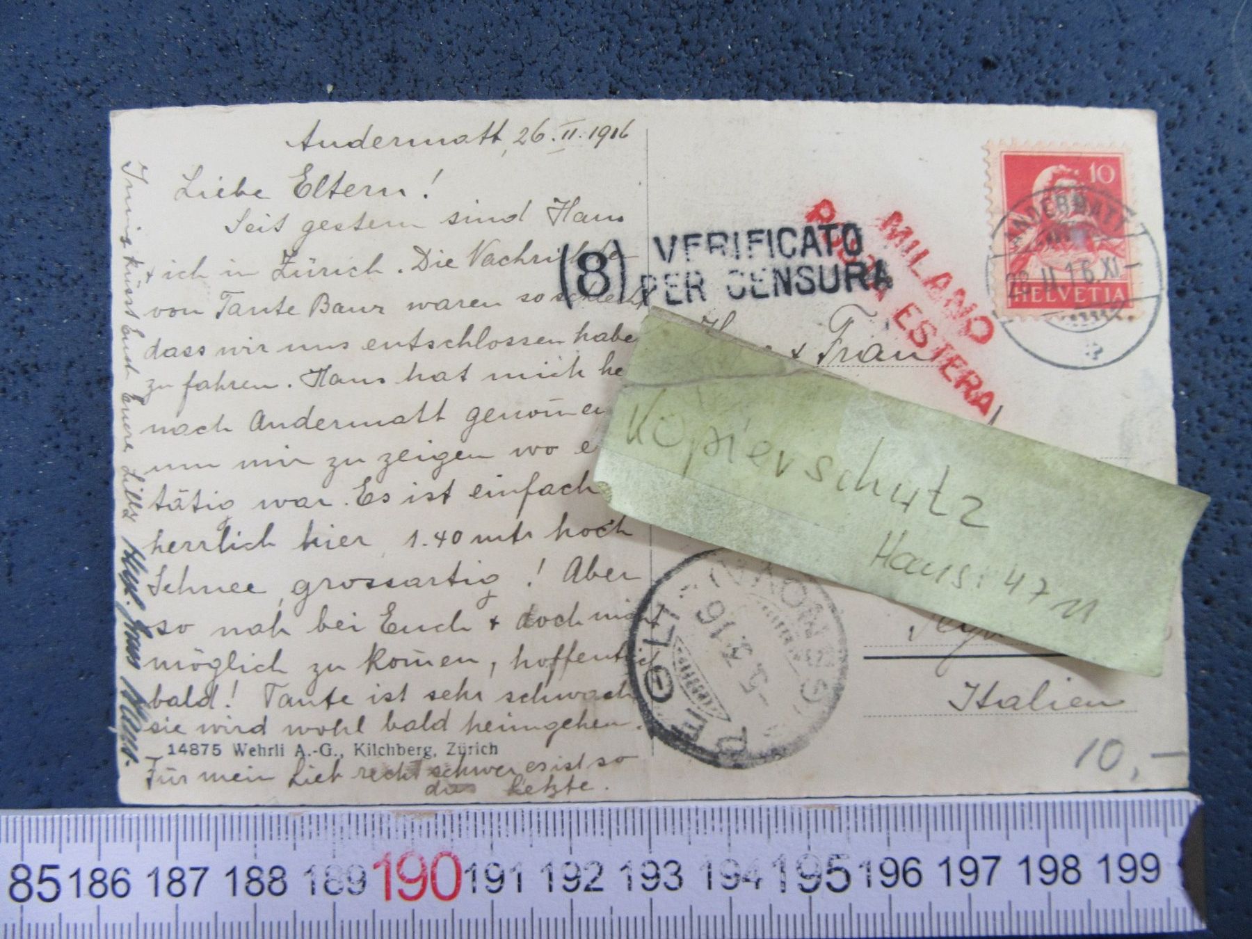 Ansichtskarten: ANDERMATT 1916 GEGEN BADUS U. UNTERALPTAL SCHNEE URI AK – Gebraucht aus Ettingen von Hausi4711 1