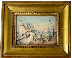 🌟 England Aquarell Grossbritannien S. Owen Schiffe sign.🌟