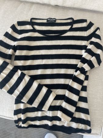 Aida Barni Strickpullover, Grösse M, Schwarz/Weiss gestreift