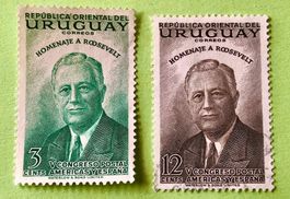 BRIEFMARKEN AUS  Uruguay Franklin D. Roosevelt UNGESTEMPELT