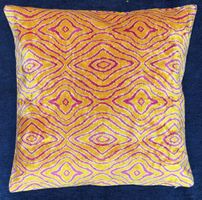 Dekoratives Kissen, Gelb/Pink Muster, Neuwertig,50x50.cm