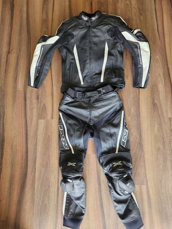Zweiteiliges Lederkombi iXS Herren Grösse 52 schwarz weiss