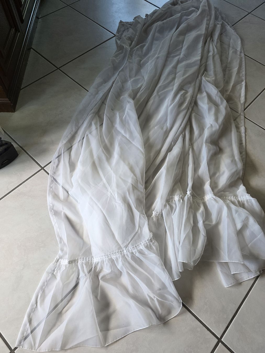 Tende: White sheer curtain, fabric.  – Usato da Hinwil venduto da Ehretstock8 1