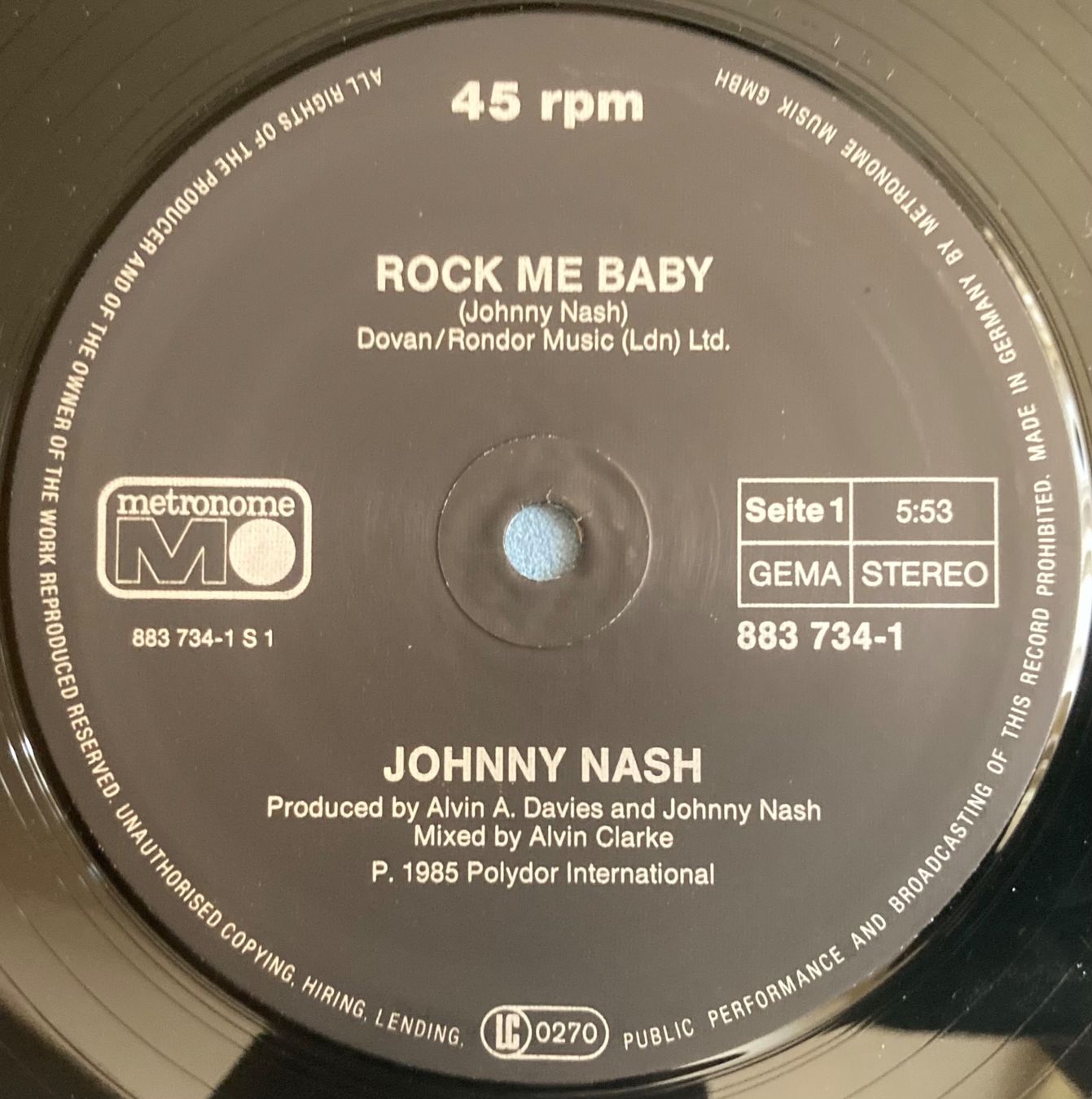 Dischi in vinile: JOHNNY NASH - ROCK ME BABY – Usato da Poliez-Pittet venduto da Newtown-Records 2