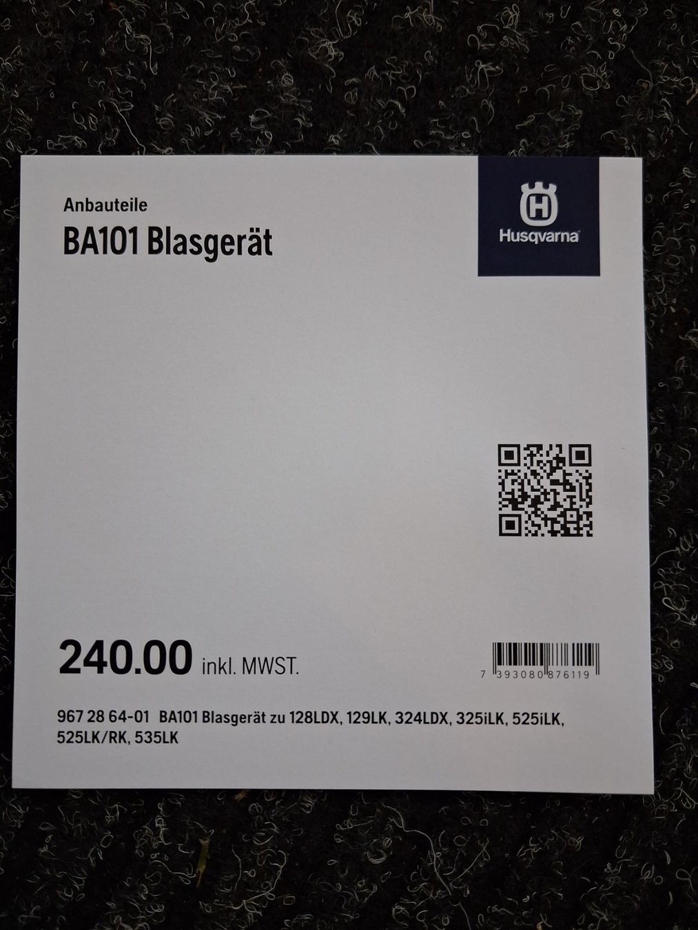 Husqvarna Soffiatori & Aspiratori per foglie: Husqvarna BA101 Blasgerät - Aufsatz – Usato da Hünikon venduto da kleigese 3