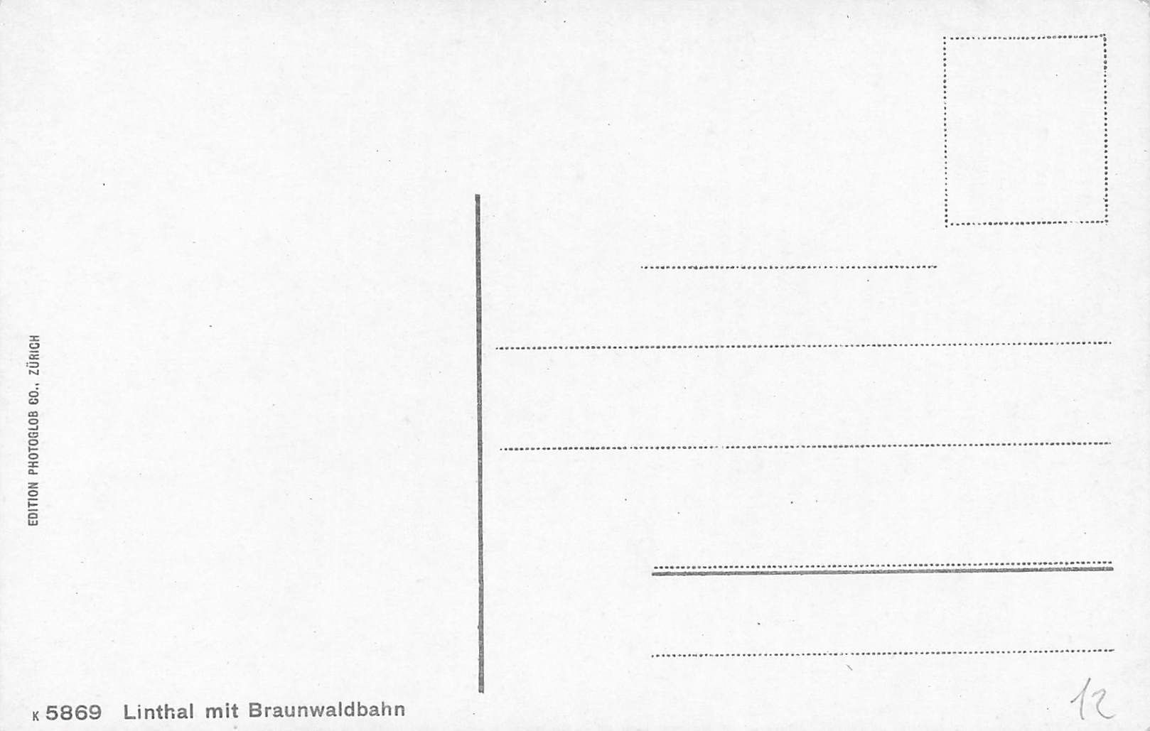 Cartoline postali: Linthal mit Braunwaldbahn Spielzeug Eisenbahn – Usato da Biasca venduto da Blenio71 1