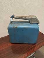 Bidon d'essence vintage en métal bleu Allboy
