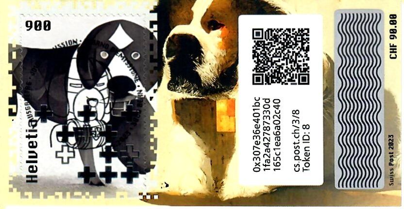 Tutti i francobolli: Swiss Crypto Stamps 3.0 ID:8 mit Stempel – Nuovo e nell'imballaggio originale da Baar venduto da CryptoShop
