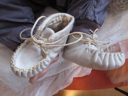Baby Schuhe, Leder Mokassins, Finken, Gr. 16, Vintage