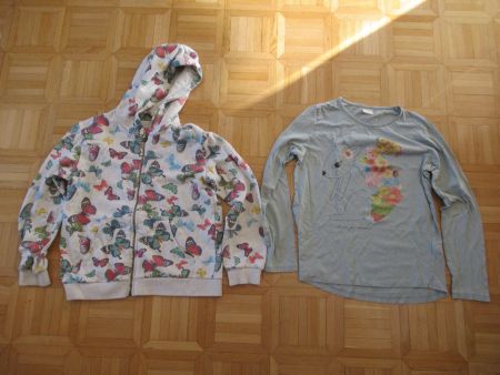 Zara Girls Mädchen Kapuzenjacke + Langarm-Shirt, Grösse 164