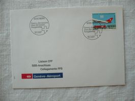 1987 FDC SBB-Anschluss Genève - Aéroport SBK 746