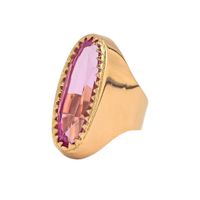 Vintage-Ring aus 18 Karat Gold mit großem rosa Stein