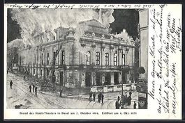 Basel, Brand des Stadt-Theaters am 7.10.
