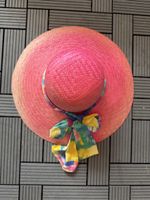 Strohhut Damen pink mit Band Made in Italy guter Zustand