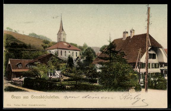 Ansichtskarten: AK Grosshöchstetten, Blick auf Kirche – Gebraucht aus Berlin von bartko-reher