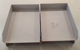 Bigso of Sweden Briefablagen 4 Stk. stapelbar Grau, A4 - NEU