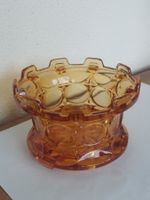 Altes Pressglas Stövchen, 30er/40er, bernsteinfarben, selten