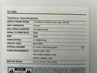 Amplificateurs: Crate VC-508 – D'occasion à Gebenstorf par BL0112 4