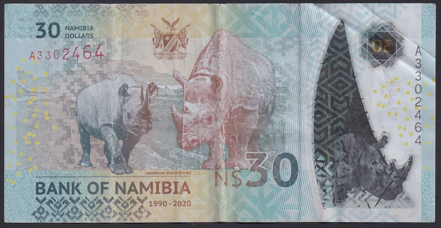 Billets de banque: Namibia 30 Dollars 2020 – D'occasion à Brugg AG par banknoten_muesli 1