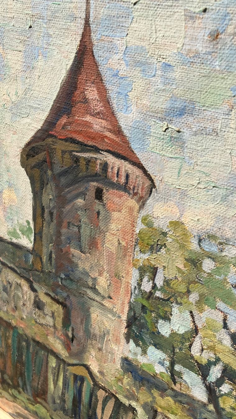 Dipinti: tableau Estavayer la tour du château – Usato da St-Cierges venduto da LeRegain 5