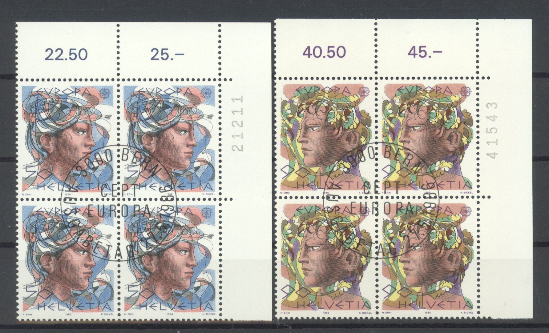 Tutti i francobolli: 1986, Viererblöcke, ET, Europa – Usato da Willisau venduto da Vollstempel