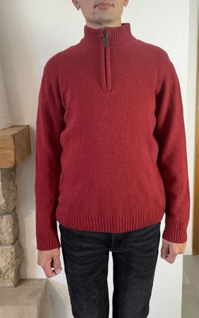 Pull vintage homme GRIFFE NOIRE laine rouge S/M