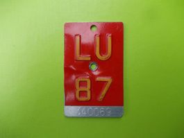 Velonummer / Fahrradnummer LU 87