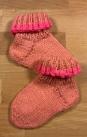 Kindersocken - Rosa - handgestrickt - Grösse 21/22 - NEU