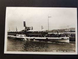 Alte Ansichtskarte Zürichsee - Helvetia, ca. 1910 Rarität