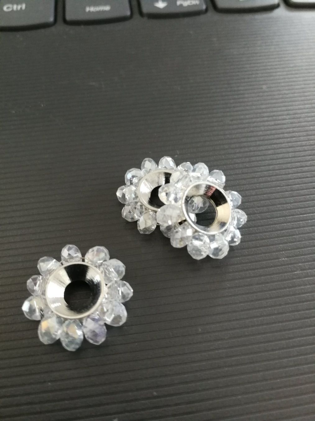Perle (finte): 5 Metall Rondellen Glas transparent16mm – Nuovo (secondo la descrizione) da Alpnachstad venduto da perlengaby