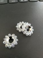 5 Metall Rondellen Glas transparent16mm