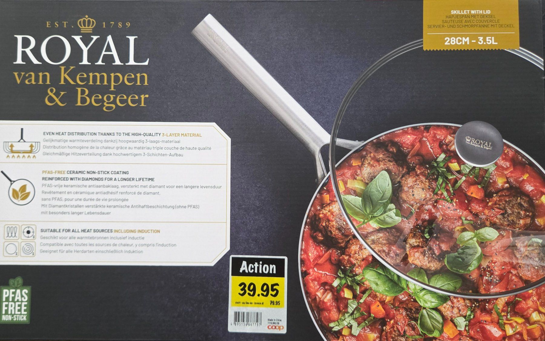 Padelle: Servier- und Schmorpfanne mit Deckel-NEU + ORIGINALVERPACKT – Nuovo e nell'imballaggio originale da Grüsch venduto da Wiiwarm