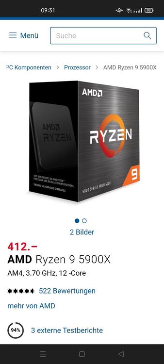 AMD Ryzen 9 5900X | Kaufen auf Ricardo