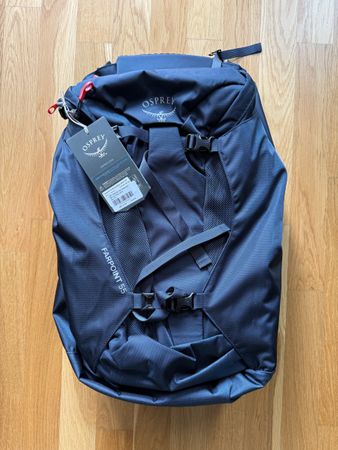 NEU Osprey Farpoint 55L Reiserucksack Blue, mit Etikette