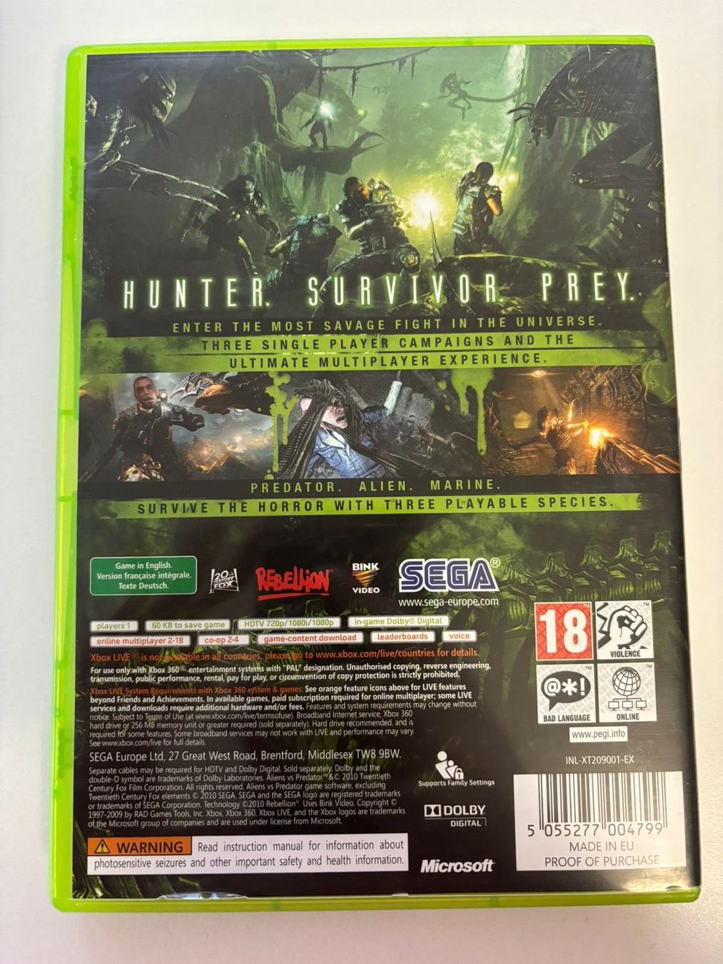 Spiele: Aliens VS Predator (XBOX 360) – Gebraucht aus Herisau von  2