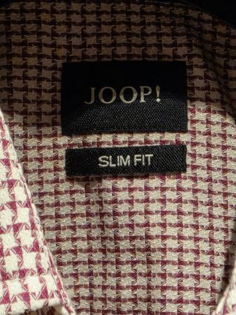 JOOP! Hemd kariert Slim Fit rot weiss Grösse 39