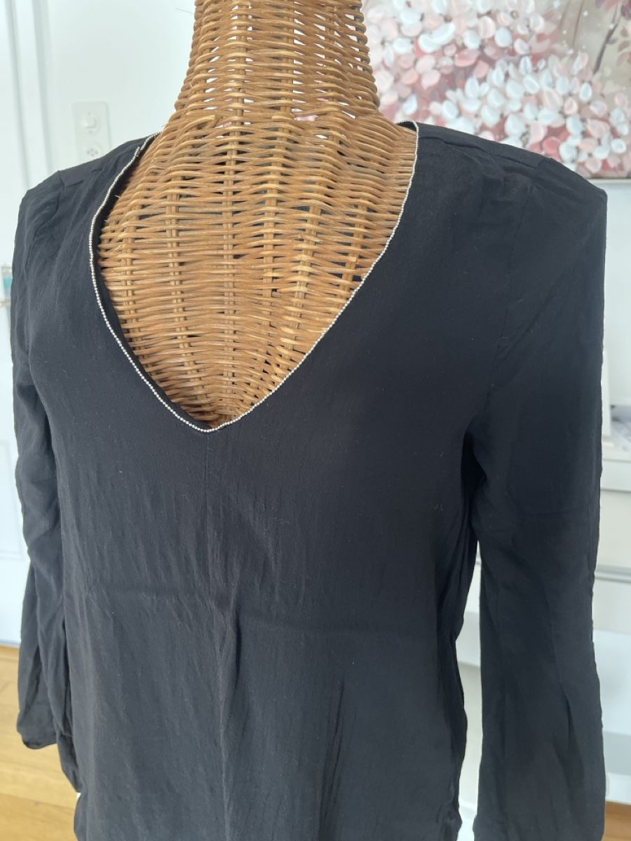 Camicette: Bluse mit V-Ausschnitt, Weiten Ärmeln, XS – Usato da Solothurn venduto da Bobesch08 1