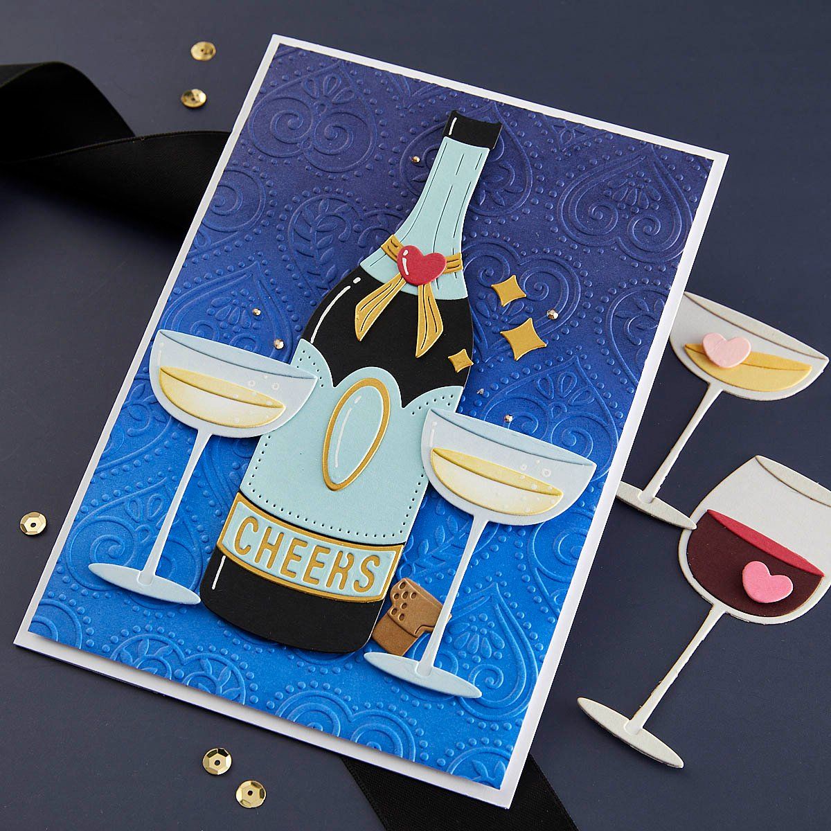 Sciablone: Spellbinders Dies ** Cheer to Us ** – Nuovo e nell'imballaggio originale da Rubigen venduto da rofi100 1