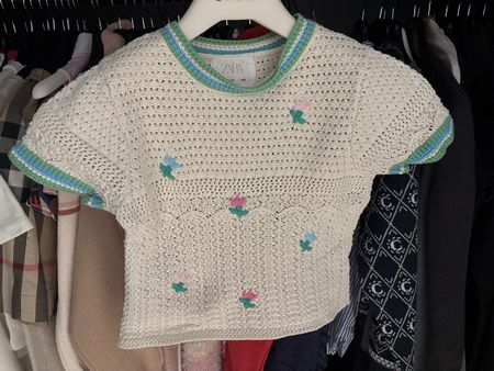 Zara mädchen T-Shirt, Gr. 140, Gehäkelt, Sommer-Look!