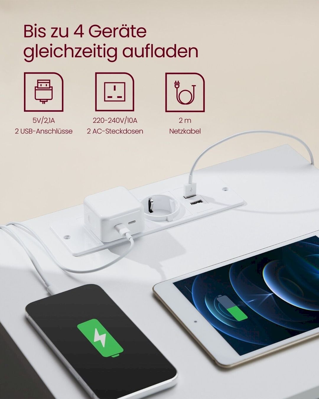 Comodini: VASAGLE Nachttisch Wolkenweiß – Nuovo e nell'imballaggio originale da Bottighofen venduto da zaap 3
