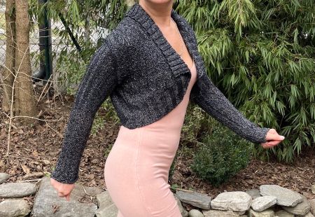 Chic Bolero di pizzo a maglia-i size-alta qualità