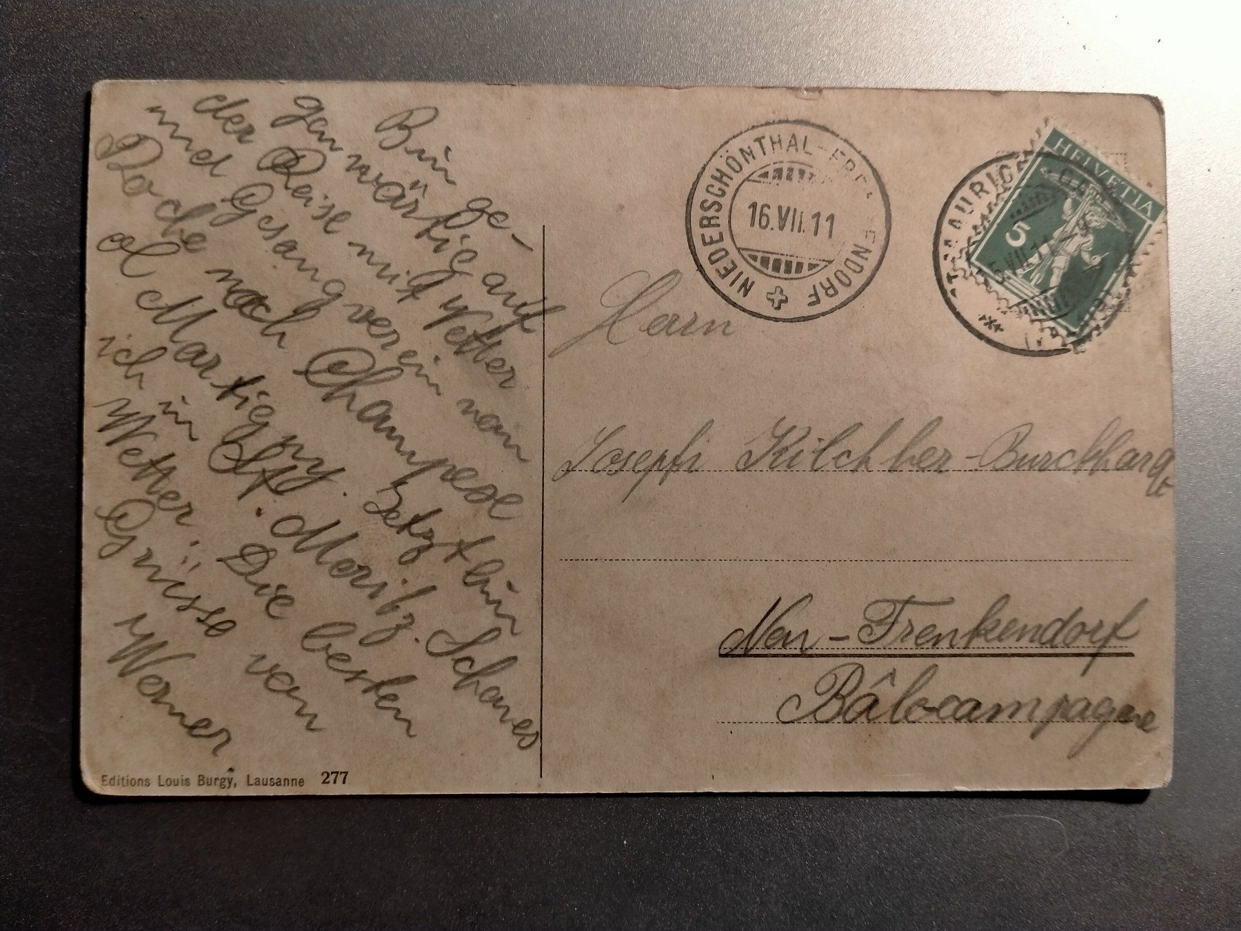 Cartoline postali: AK St. Maurice vue gen. Wallis – Usato da Küssnacht am Rigi venduto da cartolina-1 1