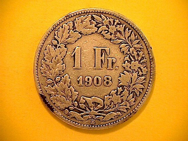 Alle Münzen: 1 Fr. 1908 – Gebraucht aus Buchs AG von Ged8
