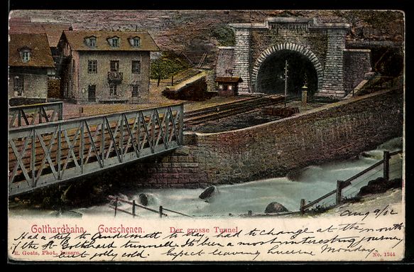 Cartoline postali: AK Goeschenen, Grosser Eisenbahntunnel – Usato da Berlin venduto da bartko-reher