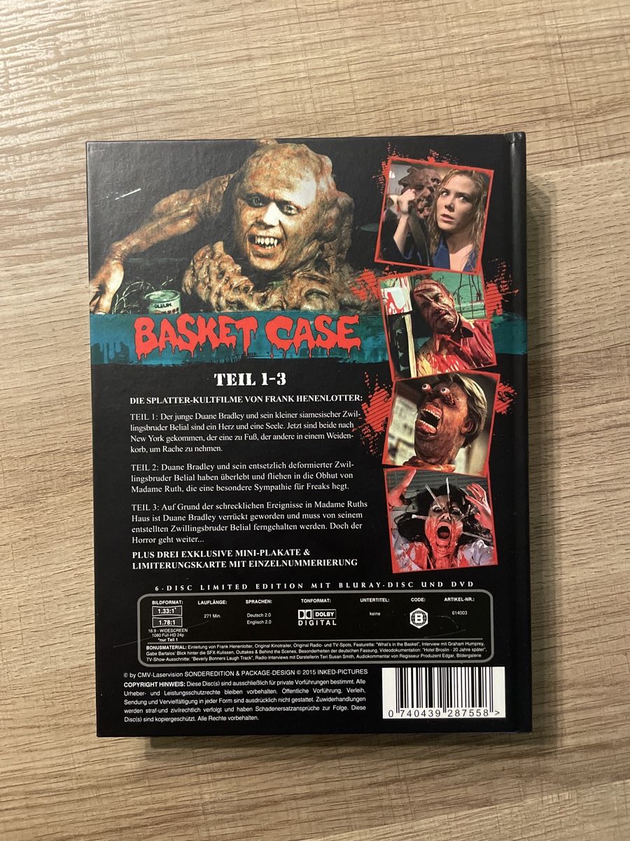 Alle DVDs: Basket Case Trilogy BluRay Mediabook – Gebraucht aus Hagendorn von masterchieff 1