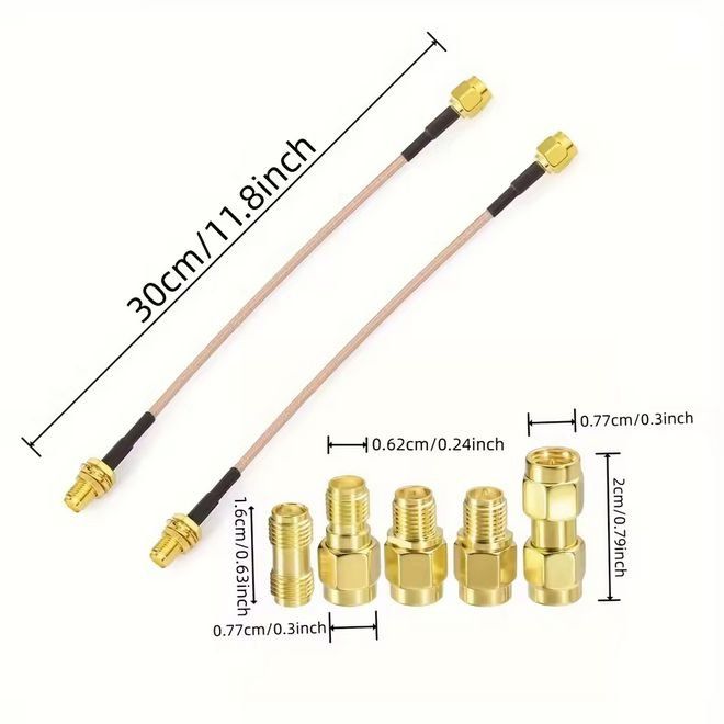 Funktechnik: SMA Adaptersatz mit zwei Kabel, SMA Adapter Stecker Buchse – Neu und originalverpackt aus Zürich von buyfinest 1