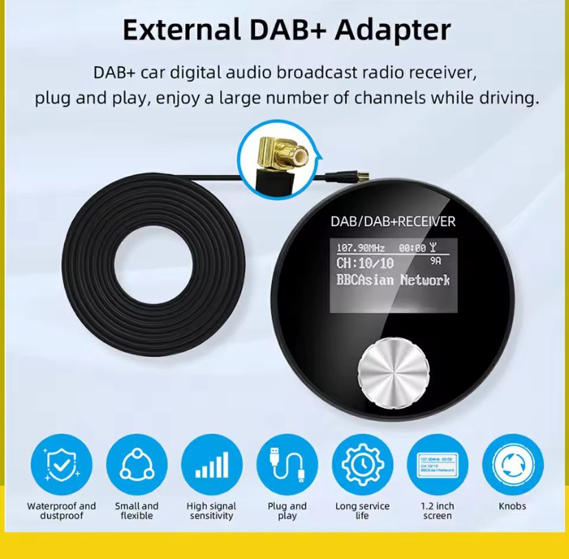 Adattatori: DAB+ Adapter fürs Auto, 1.2" Bildschirm, Top! – Nuovo e nell'imballaggio originale da St. Gallen venduto da Radiomania-Schweiz 2