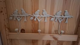 Schöner Garderobenhaken mit Vögel, Masse: 39x15x6cm.