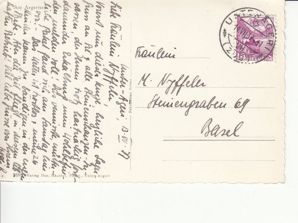 Cartoline postali: Aegerisee 1937 – Usato da Bürglen TG venduto da StampGraf 1